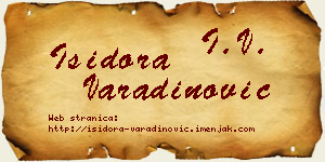 Isidora Varadinović vizit kartica